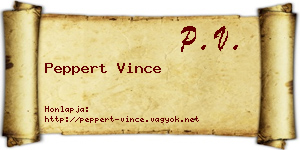Peppert Vince névjegykártya